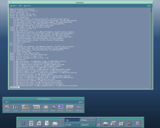CDE Screenshot : Glxinfo