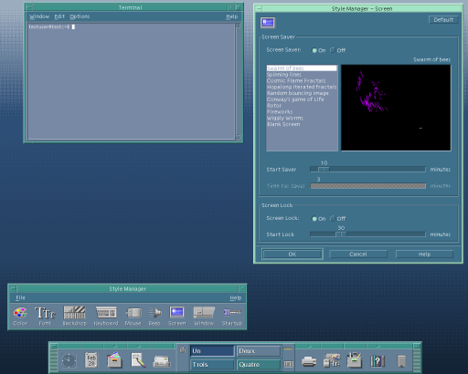 CDE Screenshot : Screen saver settings